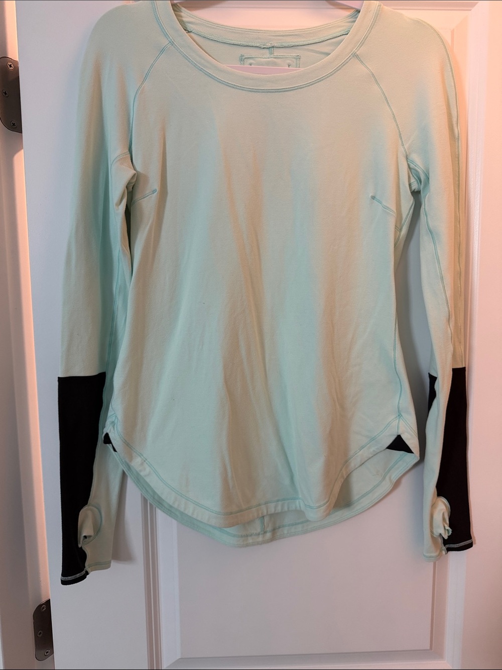 lululemon athletica Mint Long-Sleeve Top with Black Sleeve Panels